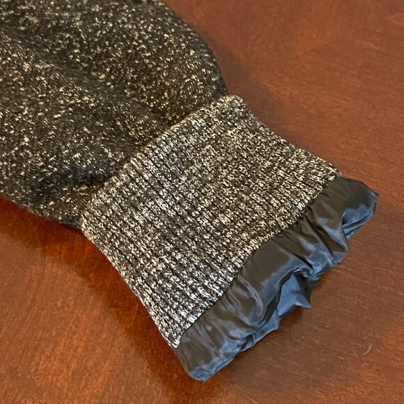 PD&C Mens Large Black Vegan Leather Jacket W/ Removable Hood & Knit Sleeves - Picture 11 of 16